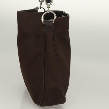 Gucci Vintage Bamboo Handle Tote Nylon, BROWN, NYLON, Tote bag