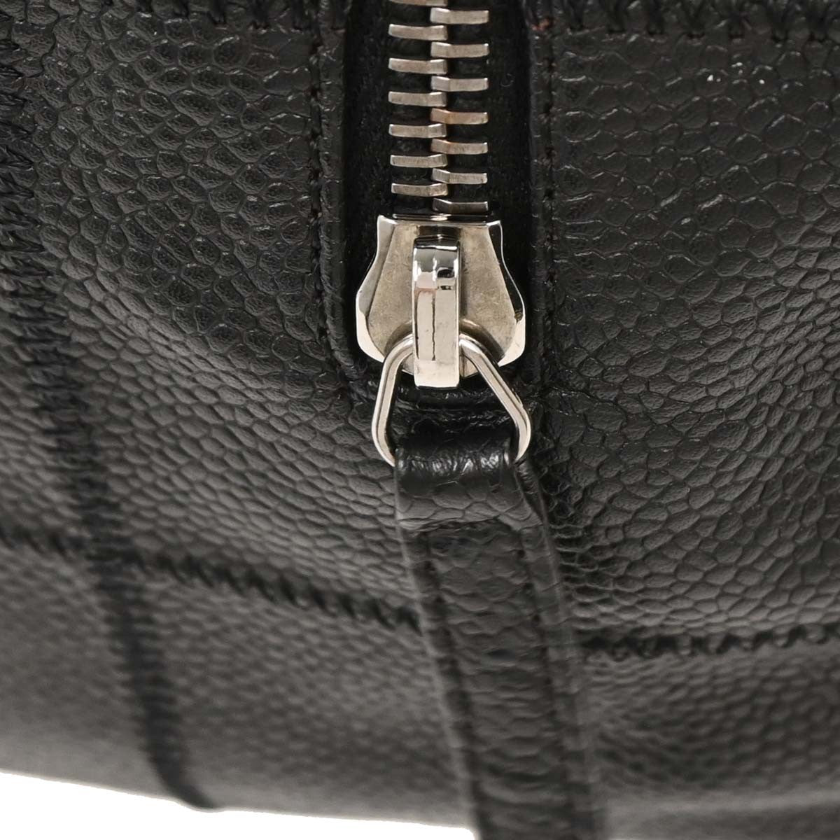 Chanel Square Stitch Shoulder Bag Quilted Caviar, BLACK, LEATHER, Shoulder bag