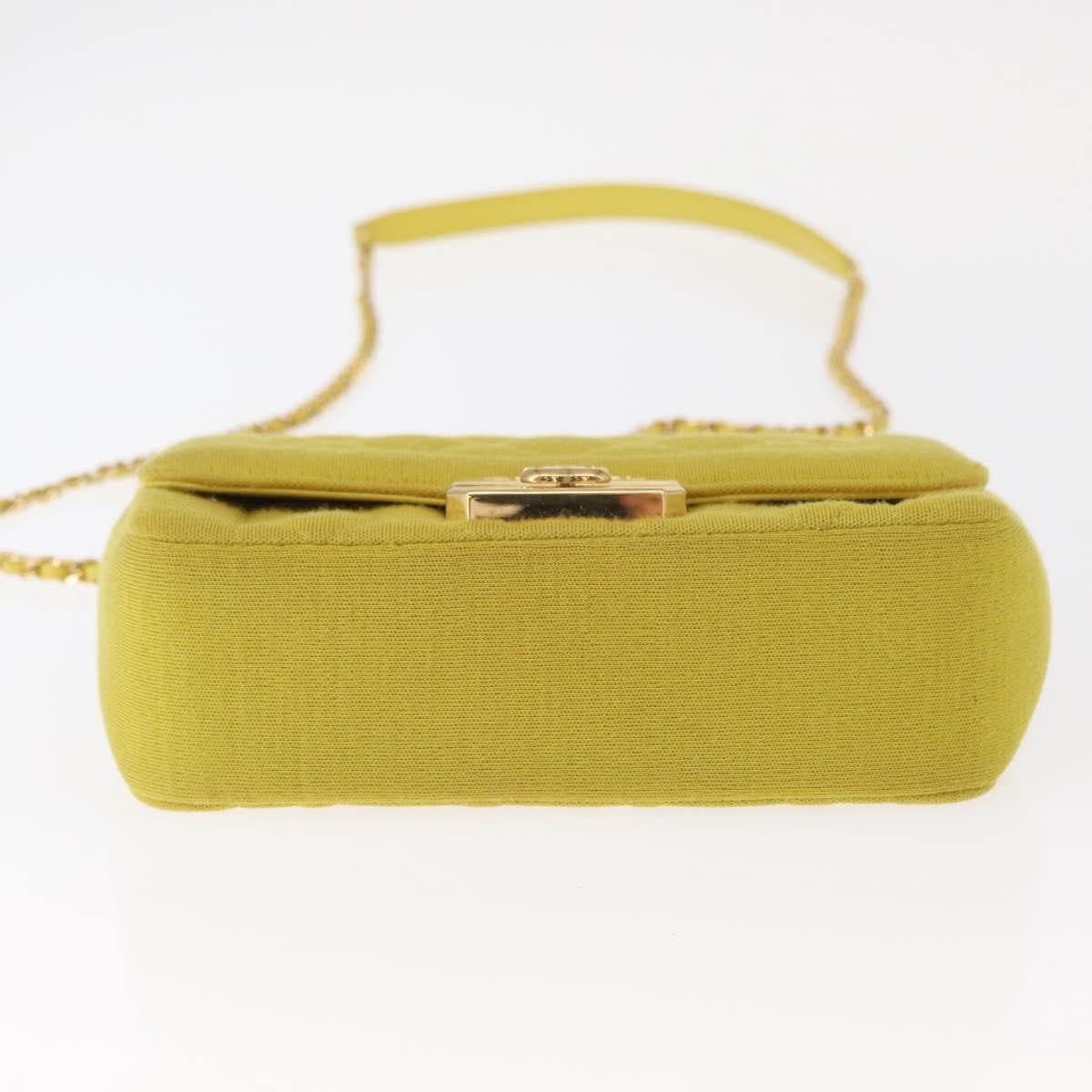 Chanel Chic With Me Flap Bag Quilted Jersey, YELLOW, COTTON, Shoulder bag