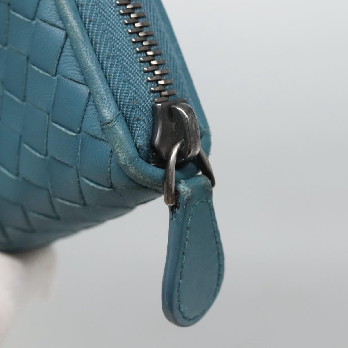 Bottega Veneta Intrecciato Wallet Leather, BLUE, LEATHER, Wallets