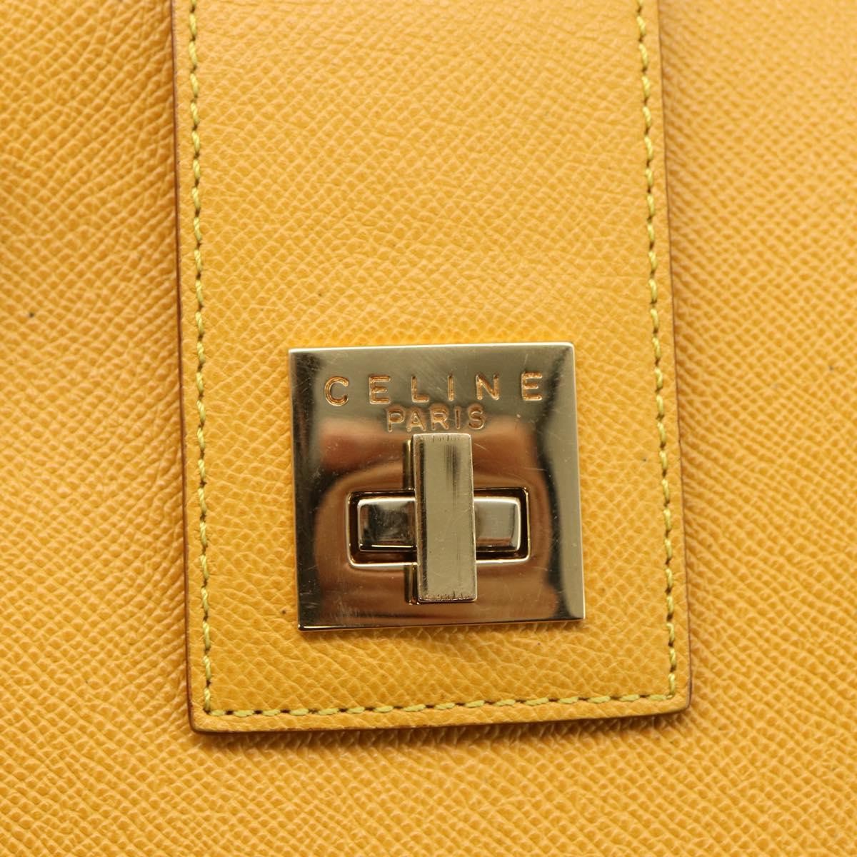 Celine Vintage Shoulder Bag Leather, YELLOW, LEATHER, Shoulder bag