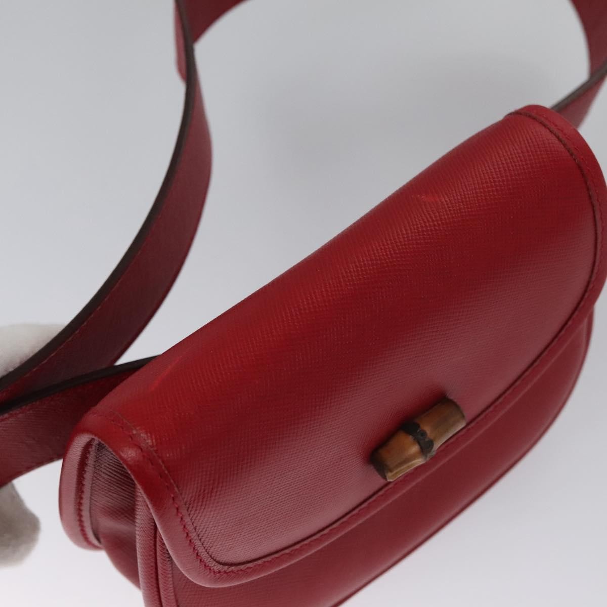 Gucci Bamboo 1947 Belt Bag Leather, RED, LEATHER, Clutche & pouche