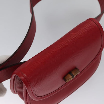 Gucci Bamboo 1947 Belt Bag Leather, RED, LEATHER, Clutche & pouche