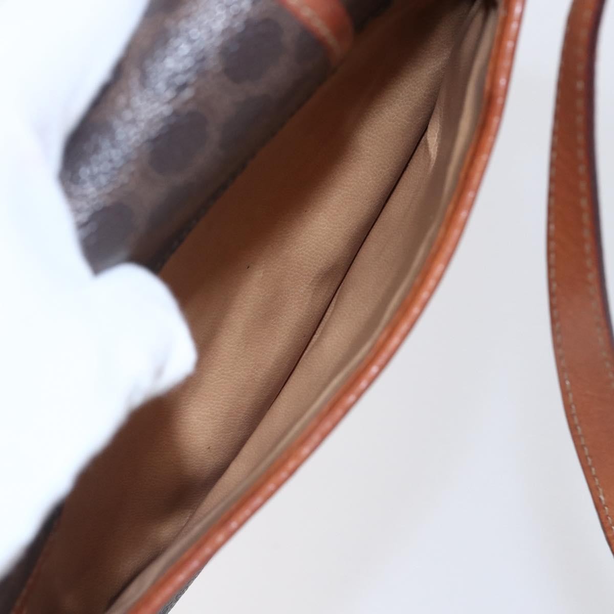 Celine Vintage Macadam Shoulder Bag Canvas and Leather, BROWN, CANVAS, Shoulder bag