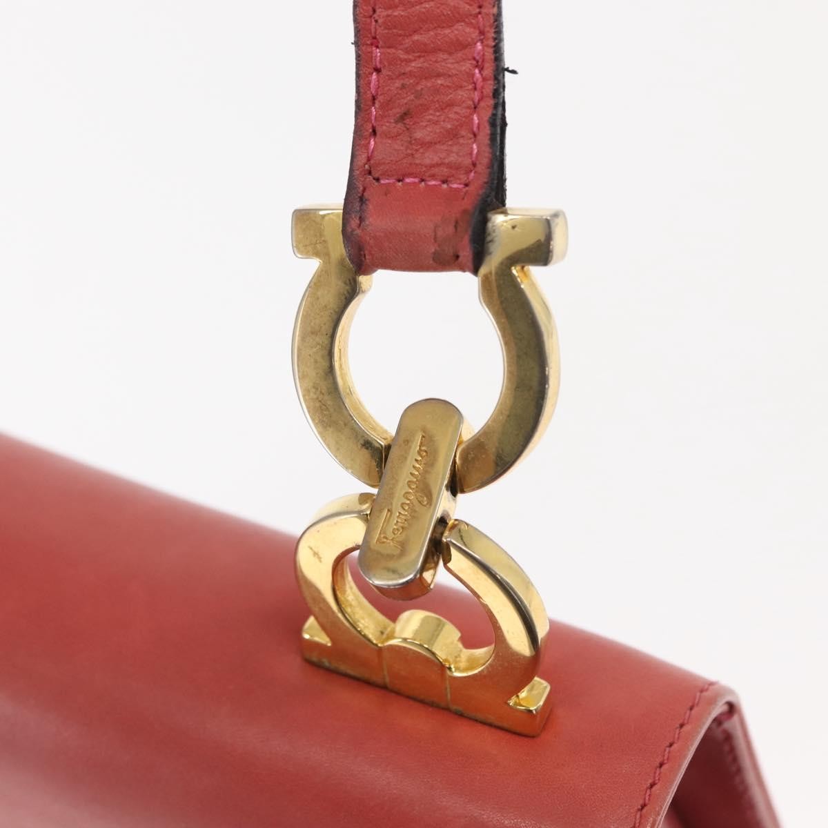 Salvatore Ferragamo Gancini Shoulder Bag Leather, PINK, LEATHER, Shoulder bag