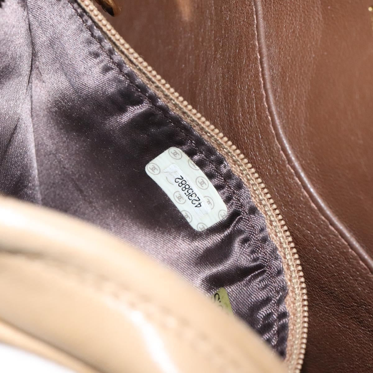 Chanel Vintage Front Pocket Camera Shoulder Bag Leather, BEIGE, LEATHER, Shoulder bag