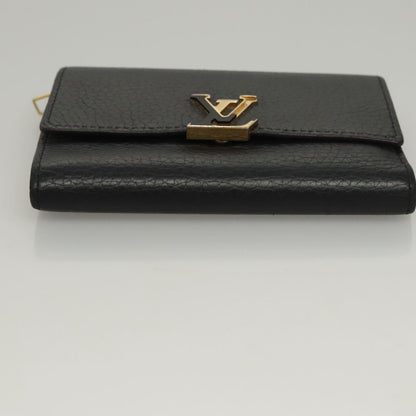 Louis Vuitton Capucines Compact wallet Leather, BLACK, LEATHER, Wallets