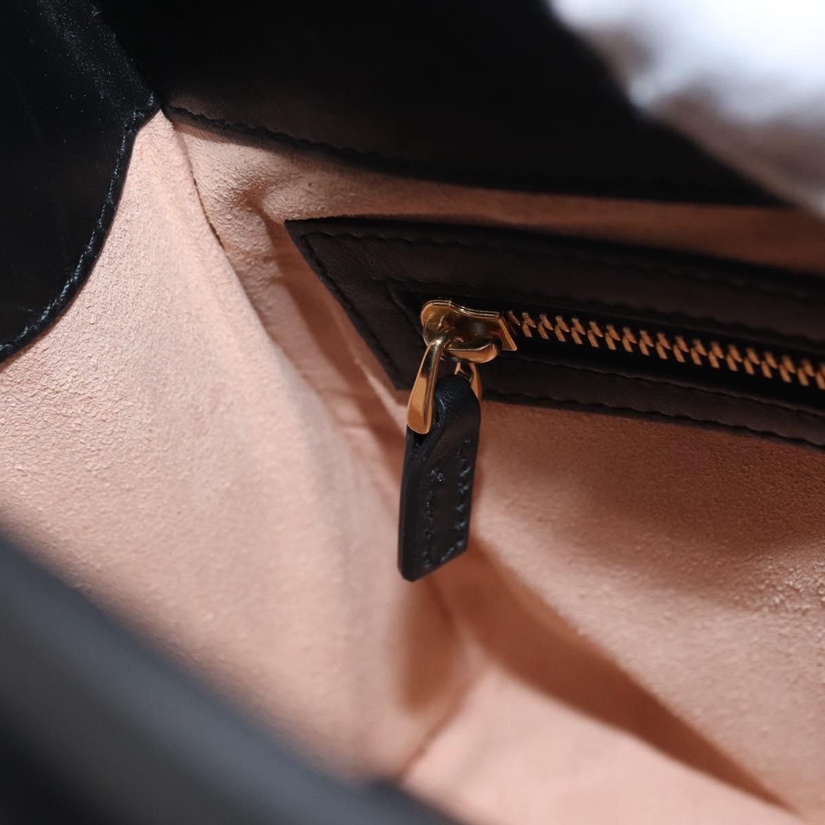 Gucci Nymphaea Top Handle Bag Leather, BLACK, LEATHER, Handbag