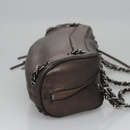 Chanel Lax Tassel Chain Shoulder Bag Leather, BROWN, LEATHER, Shoulder bag