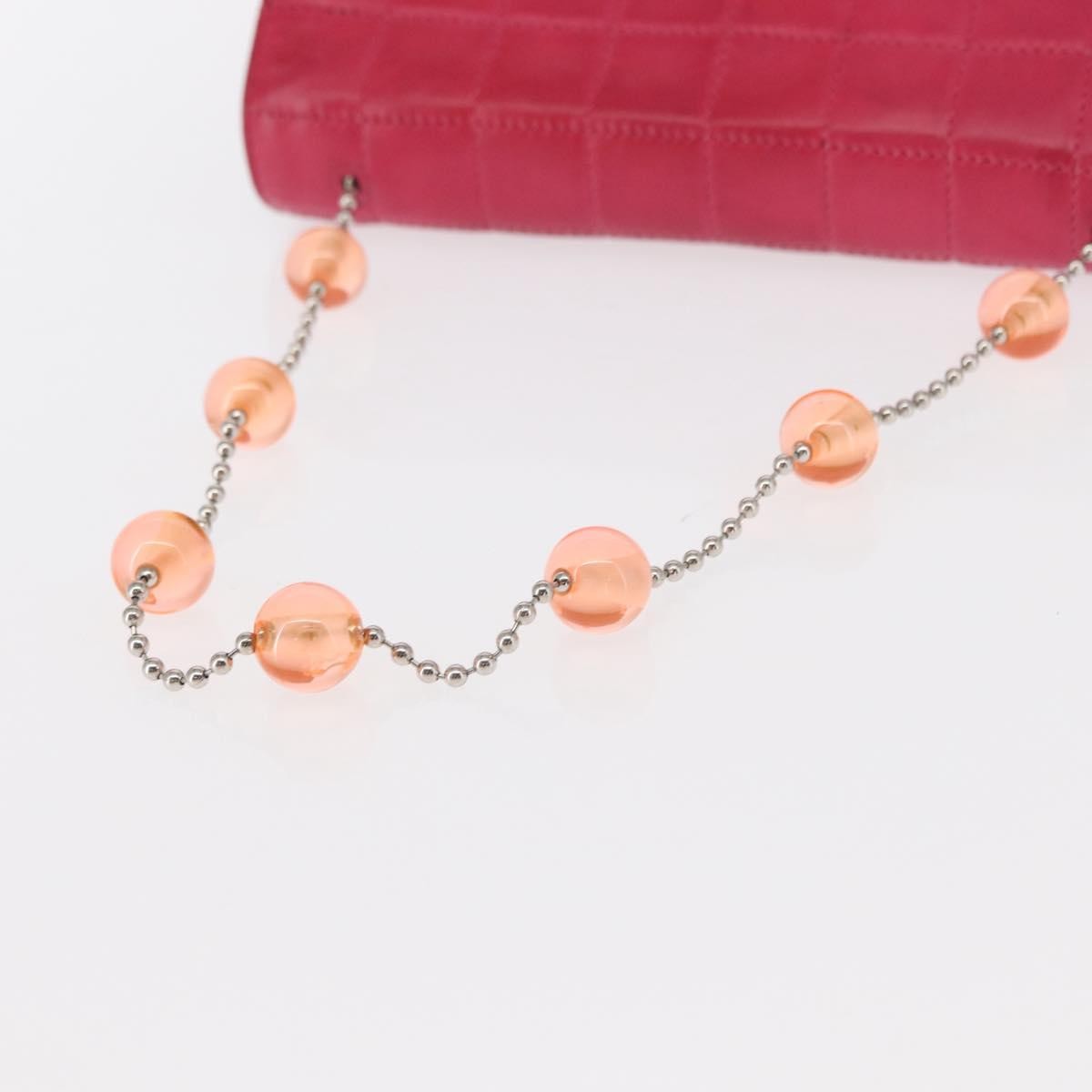 Chanel Chocolate Bar CC Clutch Quilted Leather, PINK, LEATHER, Clutche & pouche