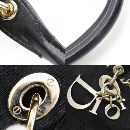 Christian Dior Vintage Lady Dior Bag Cannage Quilt Nylon, BLACK, NYLON, Tote bag