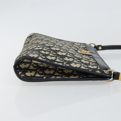 Christian Dior Vintage Trotter Shoulder Bag Canvas, NAVY, CANVAS, Shoulder bag