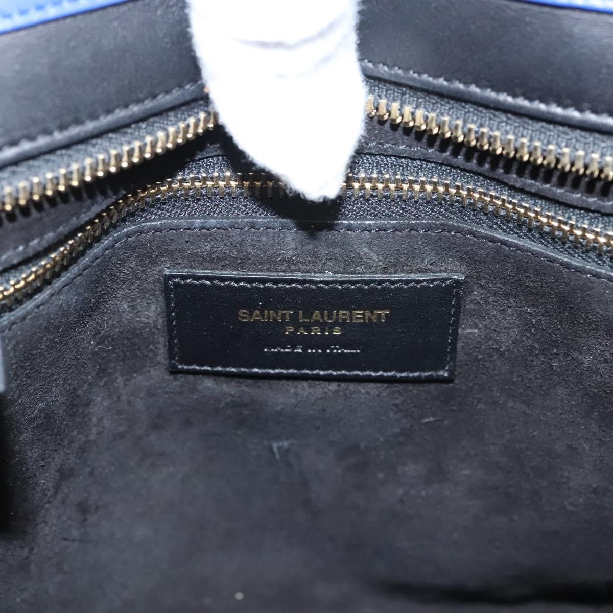 Saint Laurent Rive Gauche Cabas Leather, BLUE, LEATHER, Handbag