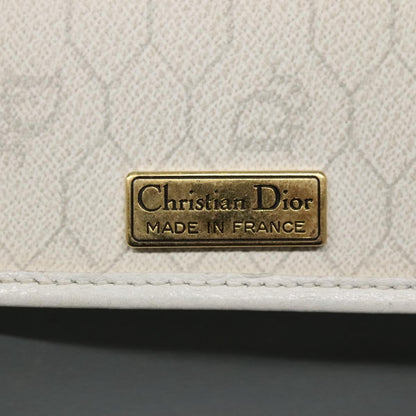 Christian Dior Vintage Honeycomb chain Canvas, WHITE, CANVAS, Handbag