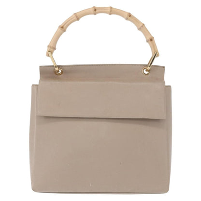 Gucci Vintage Bamboo Handle Bag Leather, BEIGE, LEATHER, Handbag