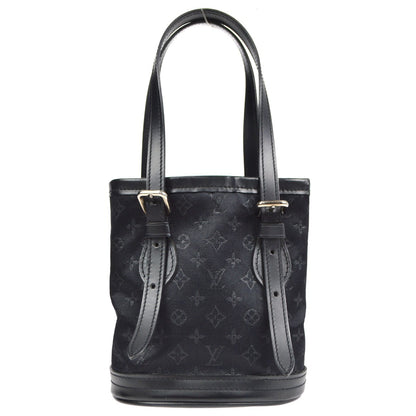 Louis Vuitton Bucket Bag Monogram Satin, BLACK, SATIN, Handbag