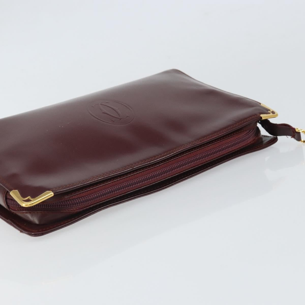 cartier Must de Cartier Clutch bag Leather, BURGUNDY, LEATHER, Clutche & pouche