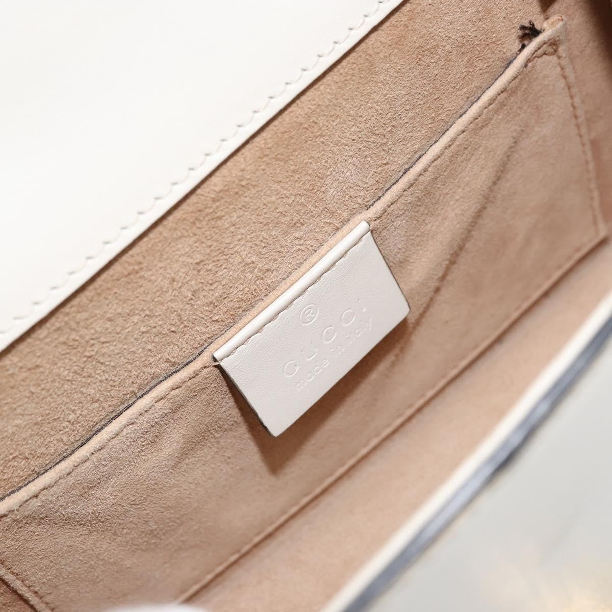 Gucci Sylvie Top Handle Bag Leather, WHITE, LEATHER, Handbag