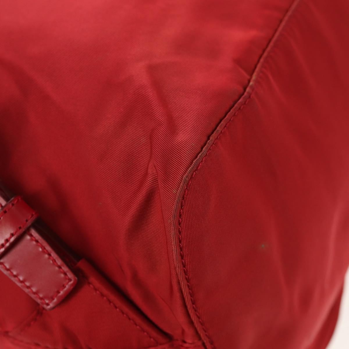 Prada Vela Double Front Pocket Backpack Tessuto with Saffiano Leather, RED, NYLON, Backpack