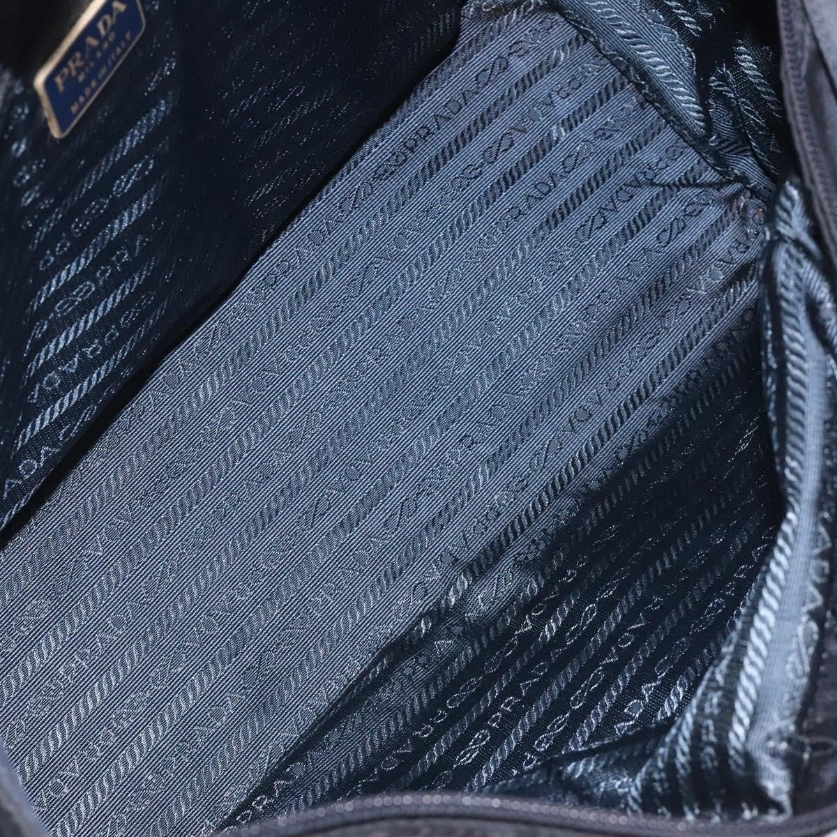 Prada Metal Handles Tote Tessuto, NAVY, NYLON, Tote bag