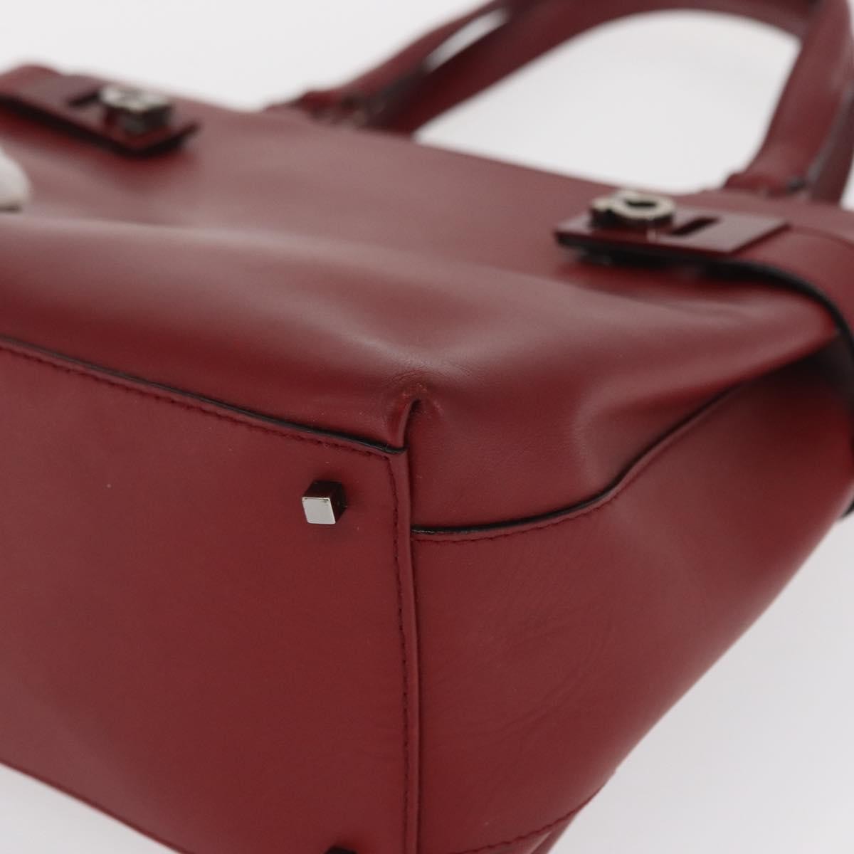 Salvatore Ferragamo Double Gancini Side Buckle Tote Leather, RED, LEATHER, Handbag