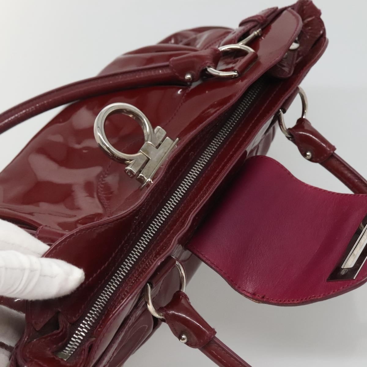 Salvatore Ferragamo Marisa Satchel Patent leather, BURGUNDY, PATENT_LEATHER, Tote bag