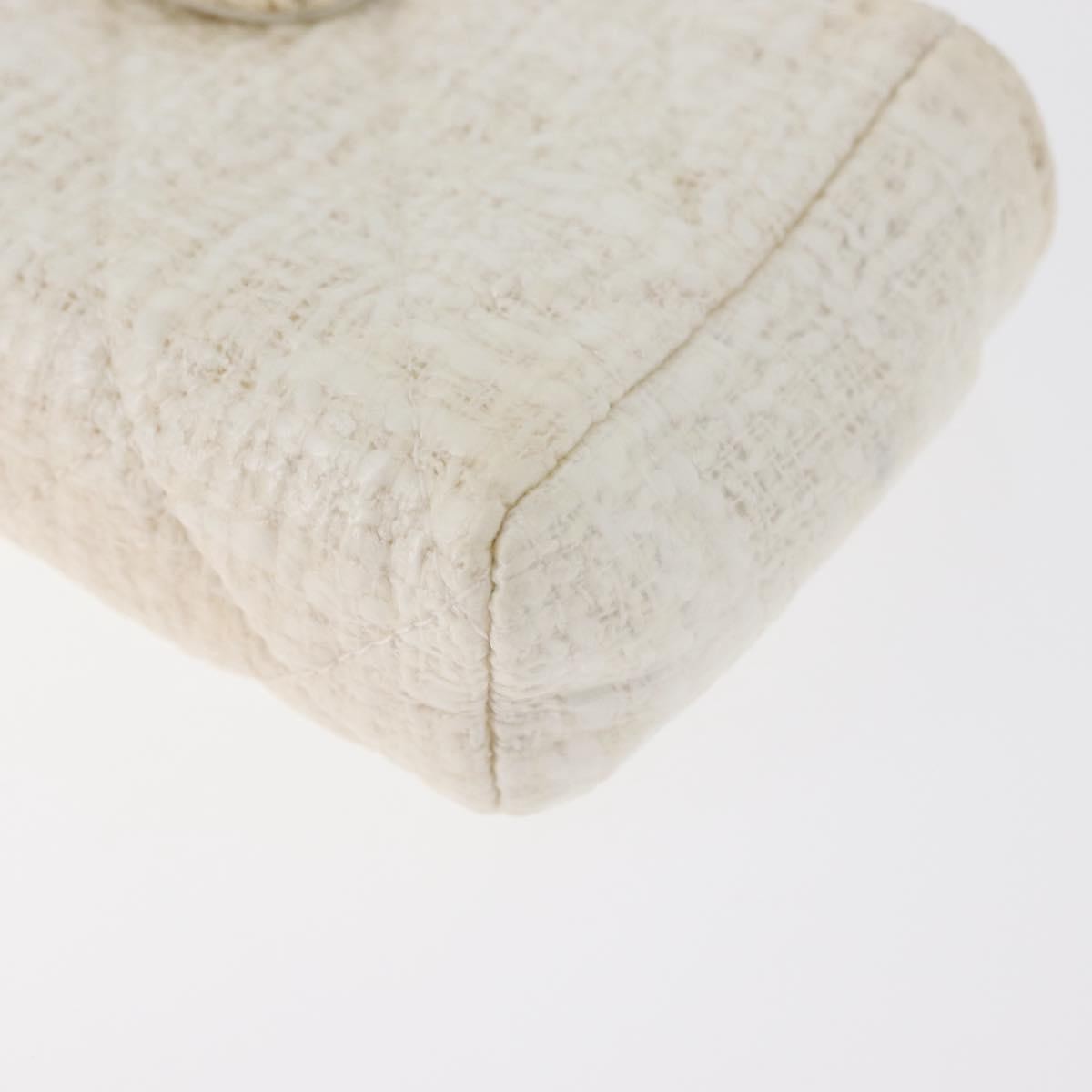 Chanel Vintage Clutch Tweed, White, Tweed, Clutch