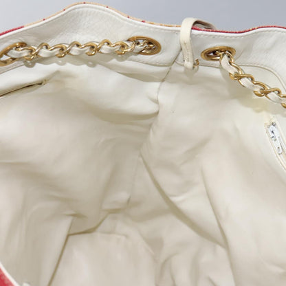 Chanel Chain Shoulder Bag Canvas, RED, CANVAS, Shoulder bag