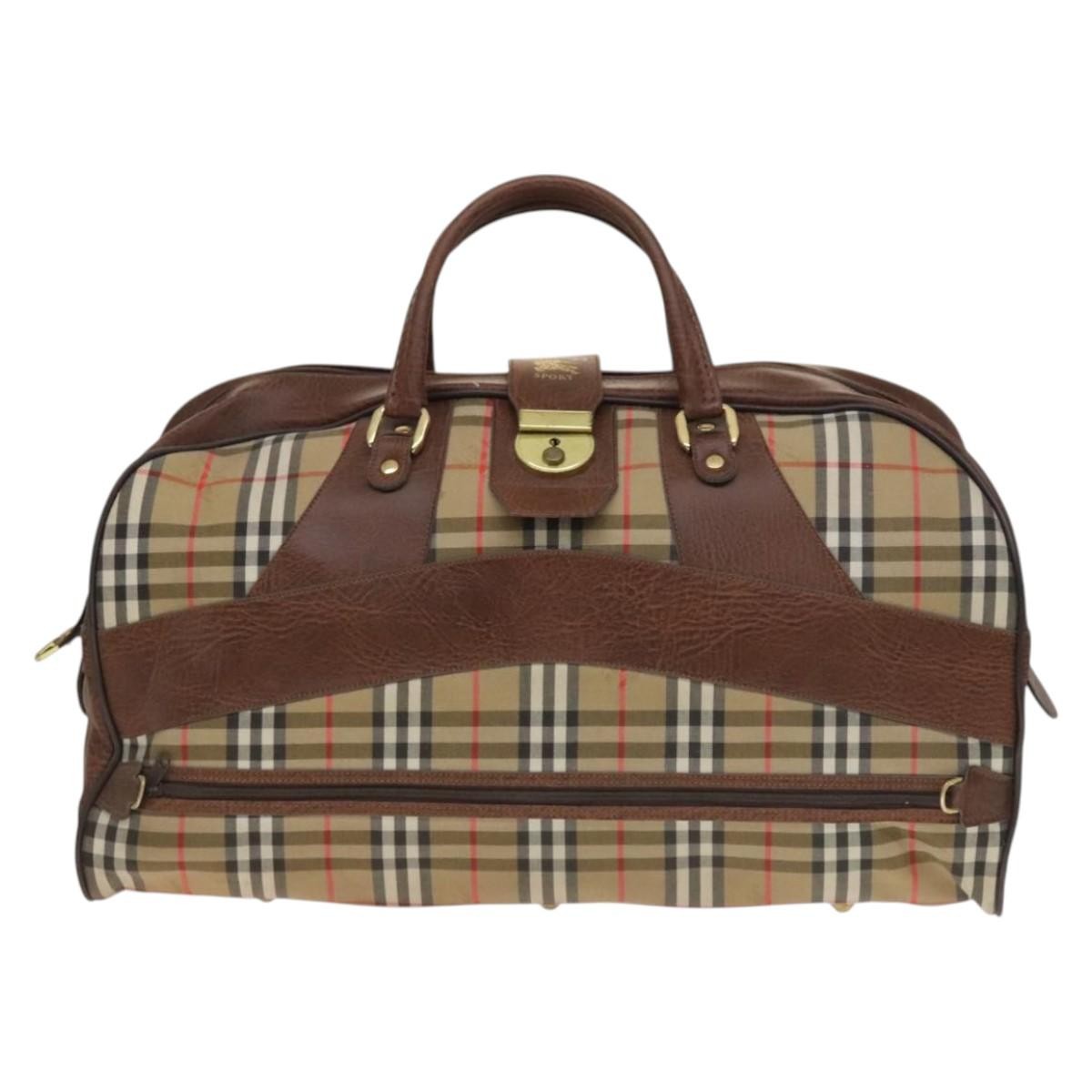 Burberry Nova check boston bag Canvas, BEIGE, CANVAS, Travel bag