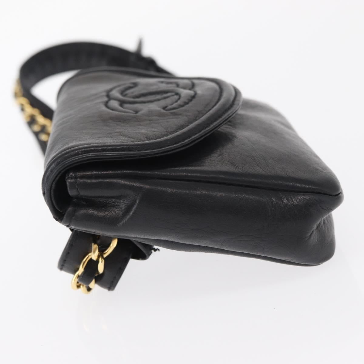 Chanel Chain Envelope Belt Bag Quilted Calfskin, BLACK, LEATHER, Clutche & pouche