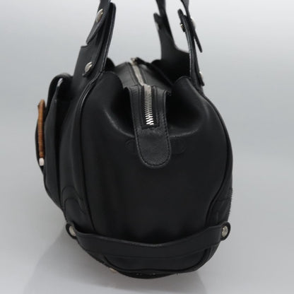 Salvatore Ferragamo Gancini Shoulder Bag Leather, BLACK, LEATHER, Shoulder bag