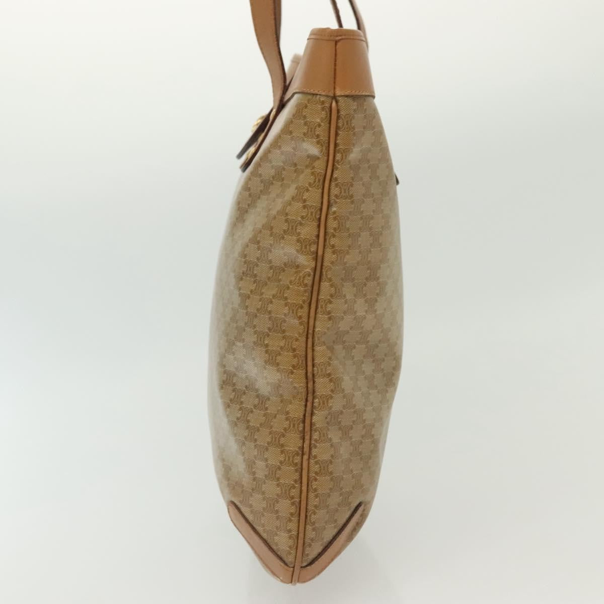 Celine Vintage Macadam Shopper Tote Coated Canvas, BEIGE, PVC, Tote bag