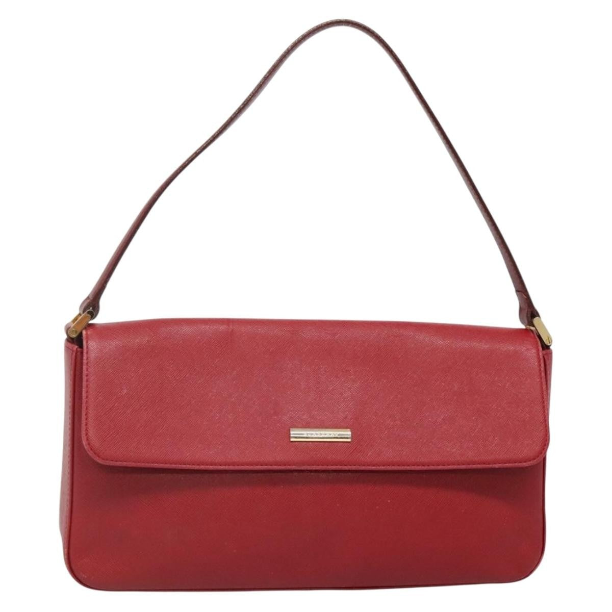 Burberry Vintage Handbag Leather, RED, LEATHER, Handbag