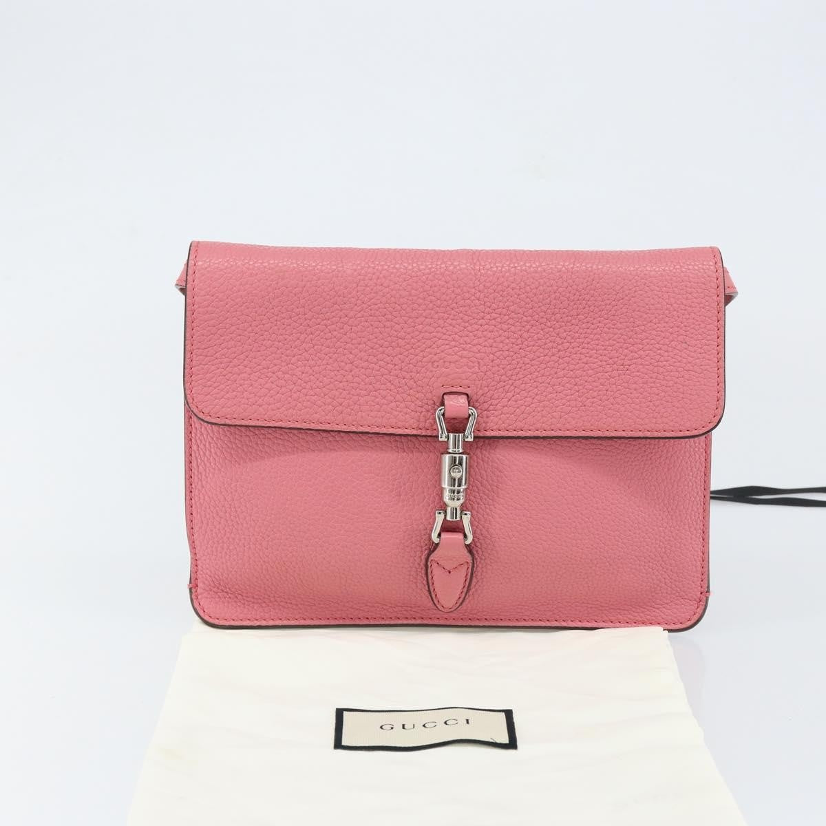 Gucci Jackie Soft Flap Shoulder Bag Leather, PINK, LEATHER, Shoulder bag