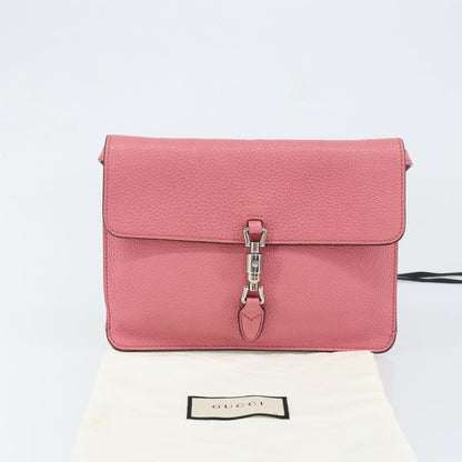 Gucci Jackie Soft Flap Shoulder Bag Leather, PINK, LEATHER, Shoulder bag