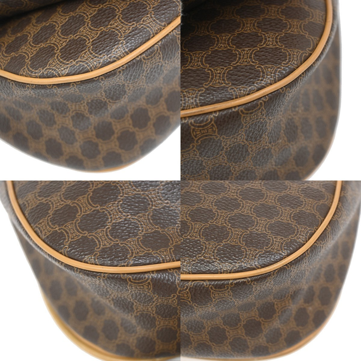 Celine Macadam Shoulder Bag PVC Leather, BROWN, PVC, Shoulder bag