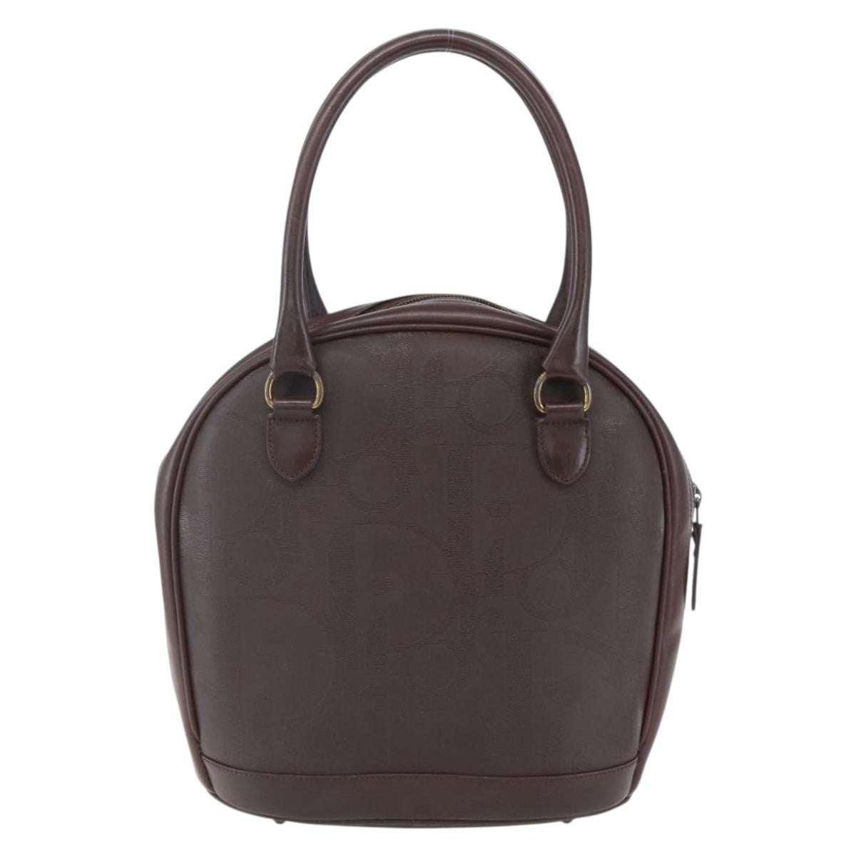 Christian Dior Vintage Trotter Handbag Canvas, BROWN, PVC, Handbag