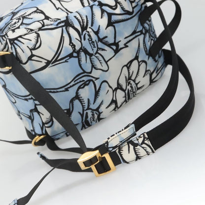 Fendi Baguette Backpack Printed Nylon, BLUE, NYLON, Backpack