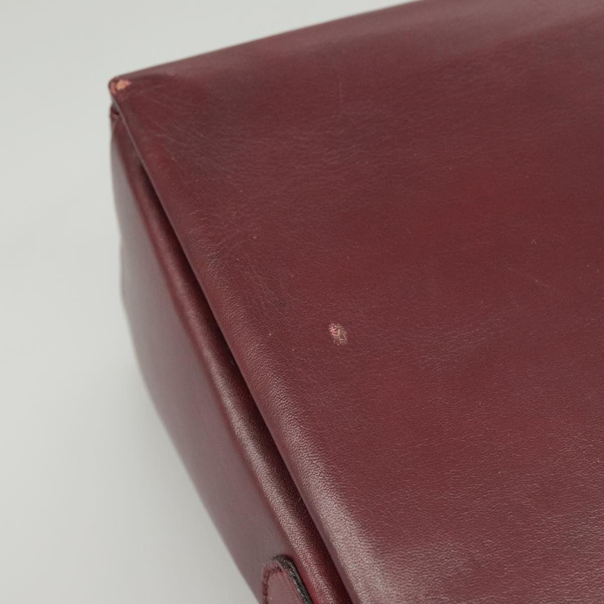 Celine Circle logo Leather, BURGUNDY, LEATHER, Shoulder bag