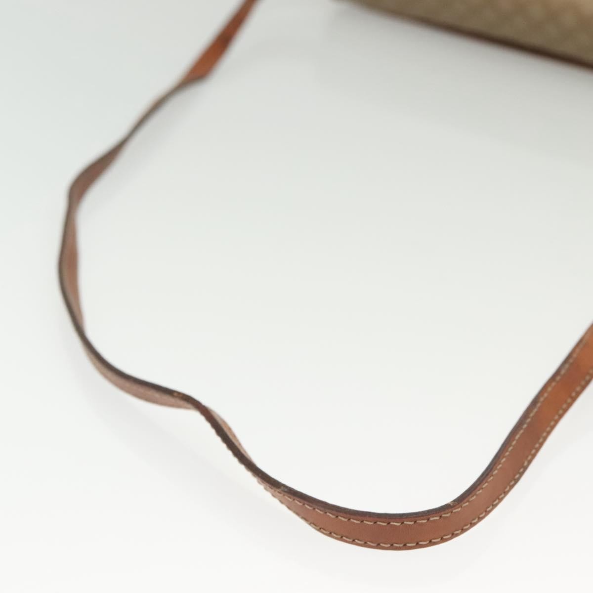 Celine Vintage Macadam Shoulder Bag Canvas and Leather, BEIGE, CANVAS, Shoulder bag