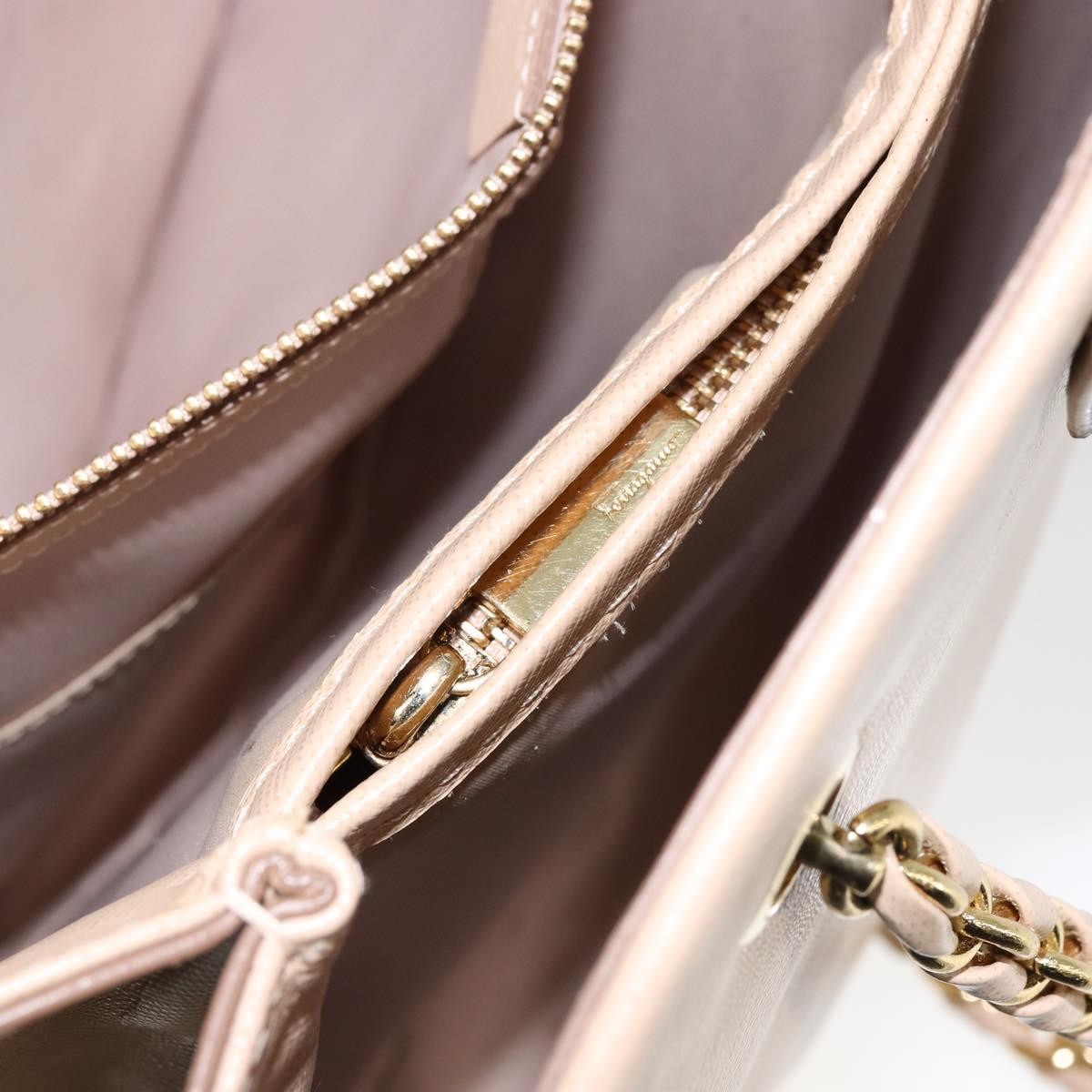 Salvatore Ferragamo Vala Shoulder Bag Leather, BEIGE, LEATHER, Shoulder bag