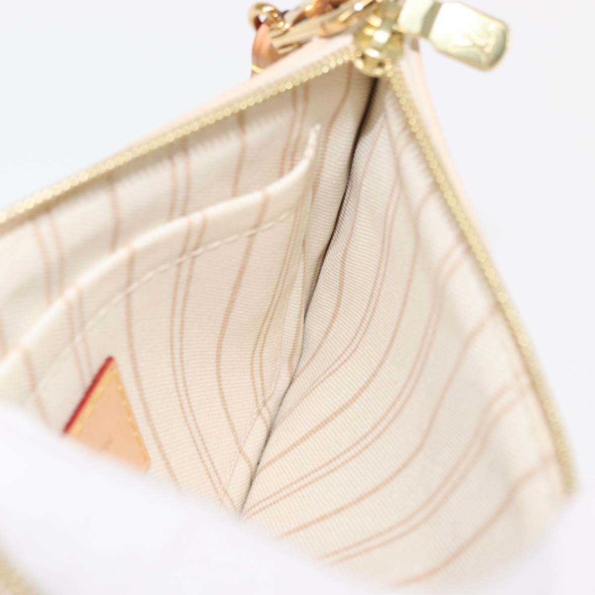 Louis Vuitton Neverfull Pochette Damier, WHITE, CANVAS, Clutche & pouche