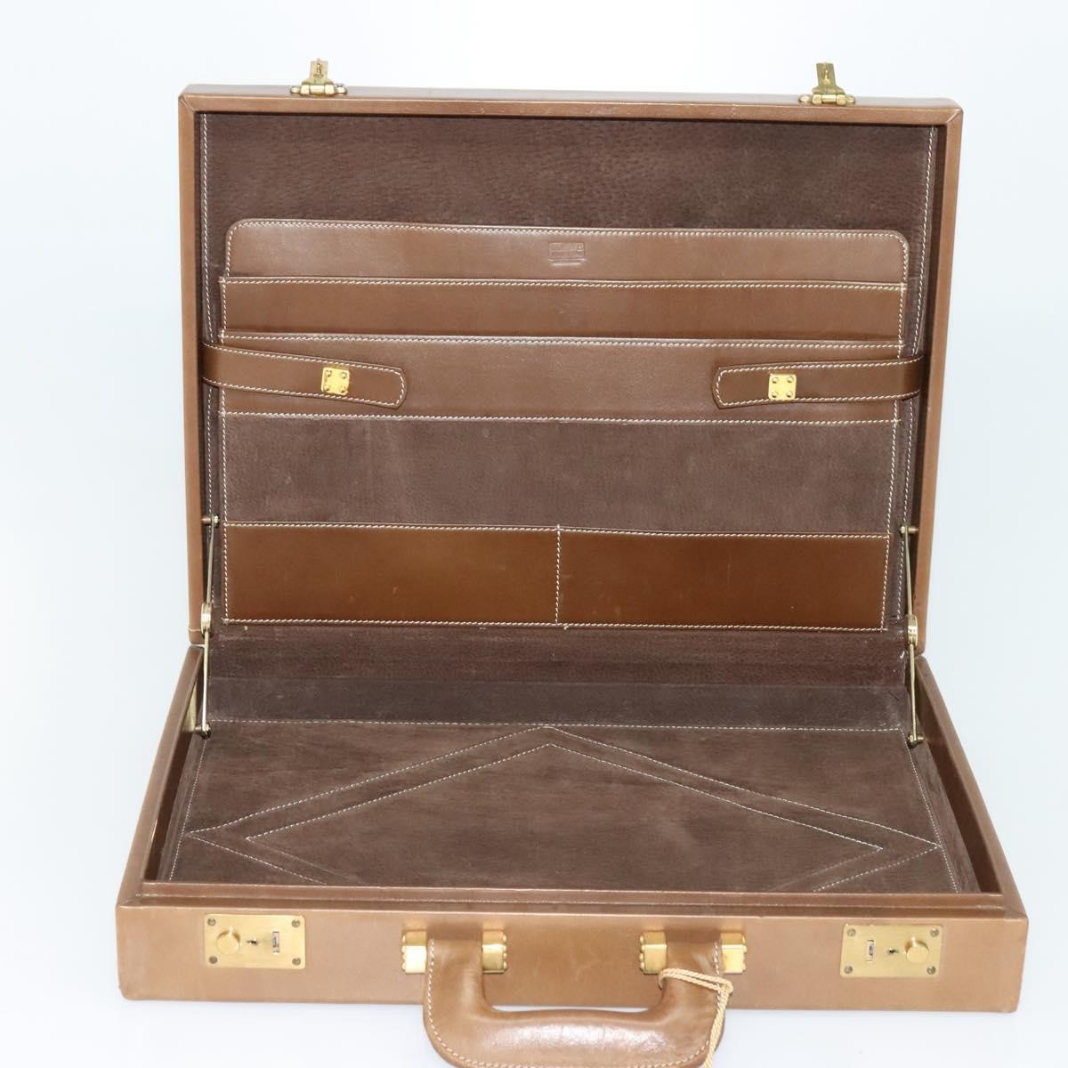 Loewe Anagram Business Leather, BEIGE, LEATHER, Briefcase