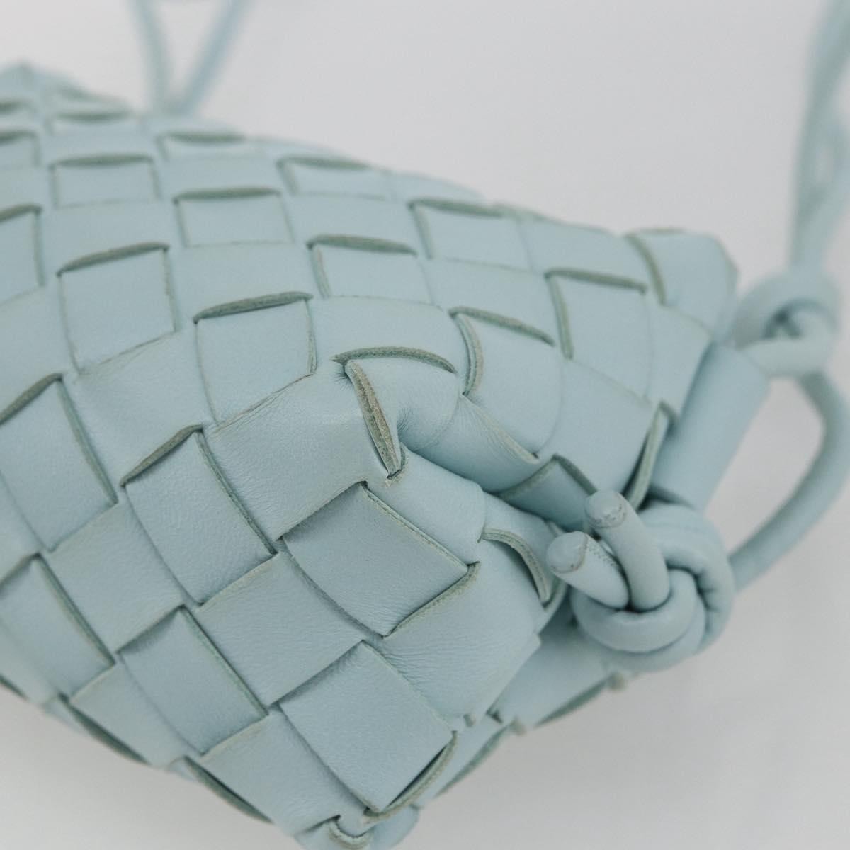 Bottega Veneta Loop Crossbody Bag Intrecciato Nappa, Blue, Leather, Shoulder Bag