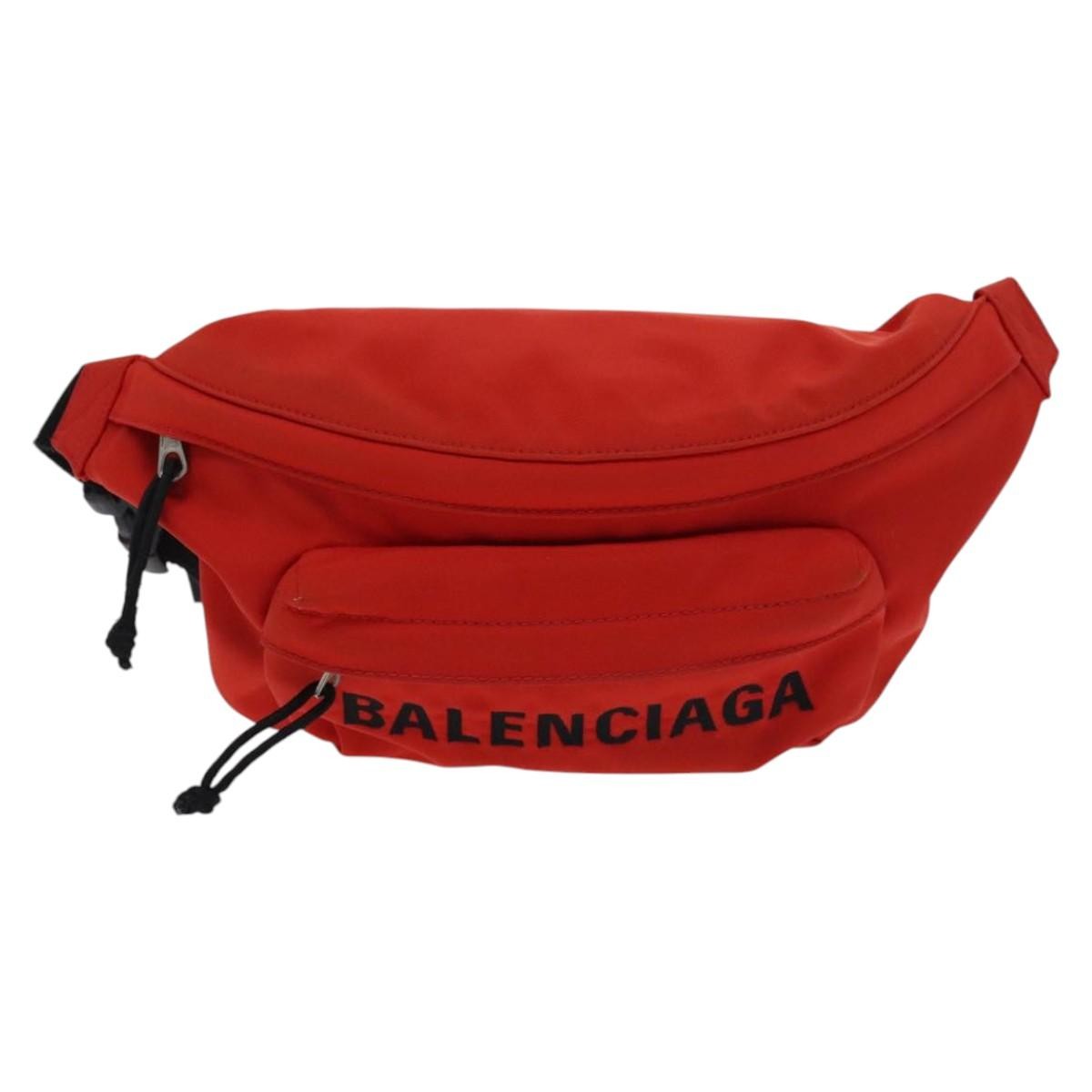 Balenciaga Wheel Belt Bag Nylon, RED, NYLON, Shoulder bag