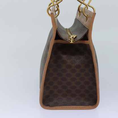 Celine Vintage Macadam Handbag Canvas and Leather, Brown, Canvas, Handbag