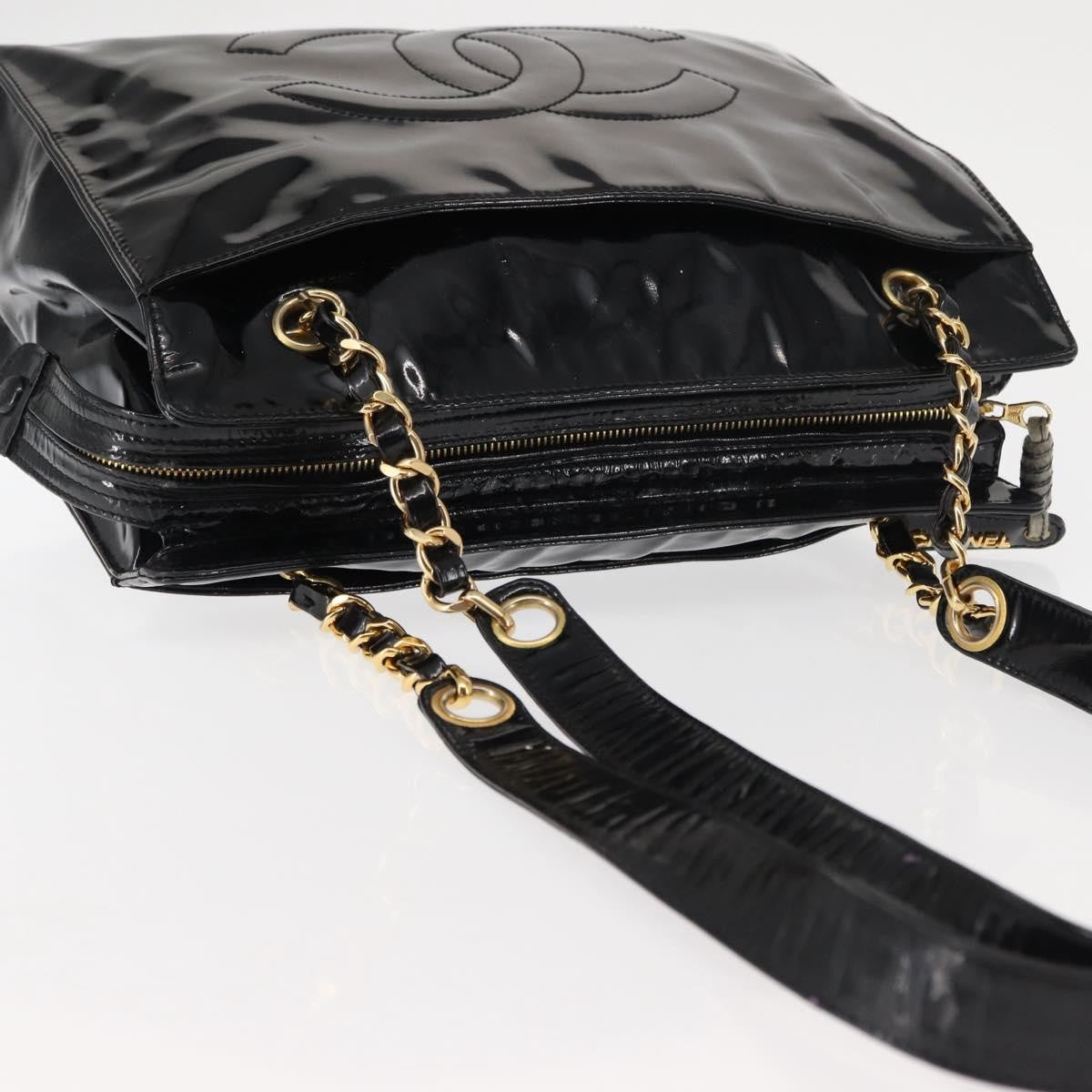 Chanel Vintage Timeless Zip Tote Patent Leather, BLACK, PATENT_LEATHER, Tote bag