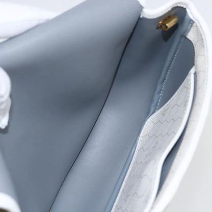 Christian Dior Vintage Honeycomb Flap Crossbody Bag Coated Canvas, WHITE, CANVAS, Shoulder bag