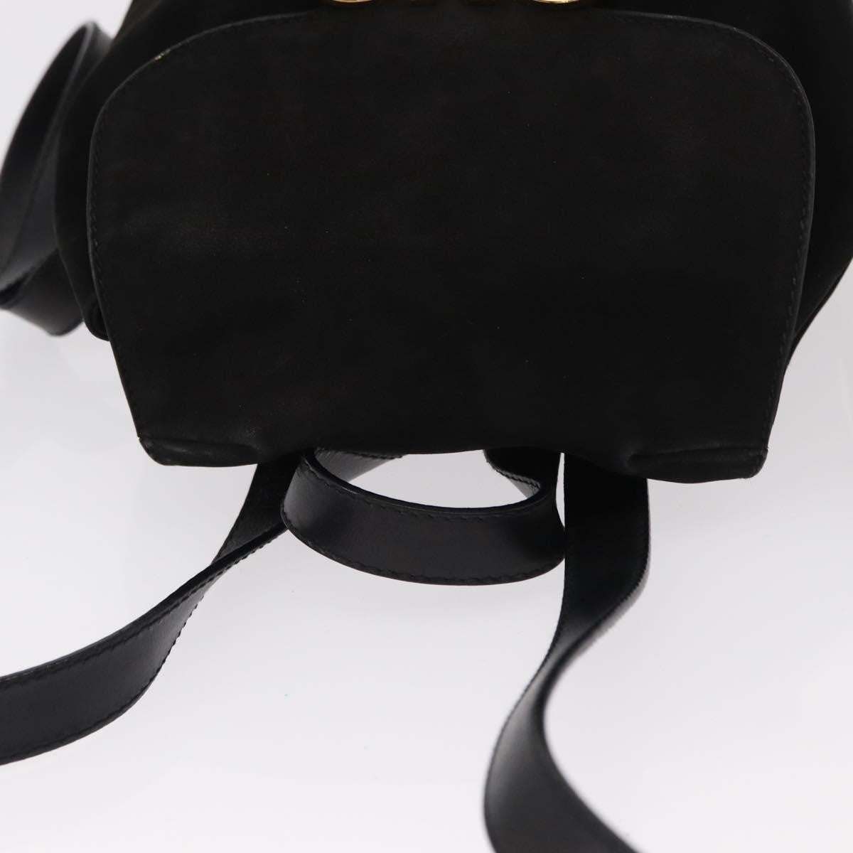 Salvatore Ferragamo Gancini Backpack Suede, BLACK, SUEDE, Backpack