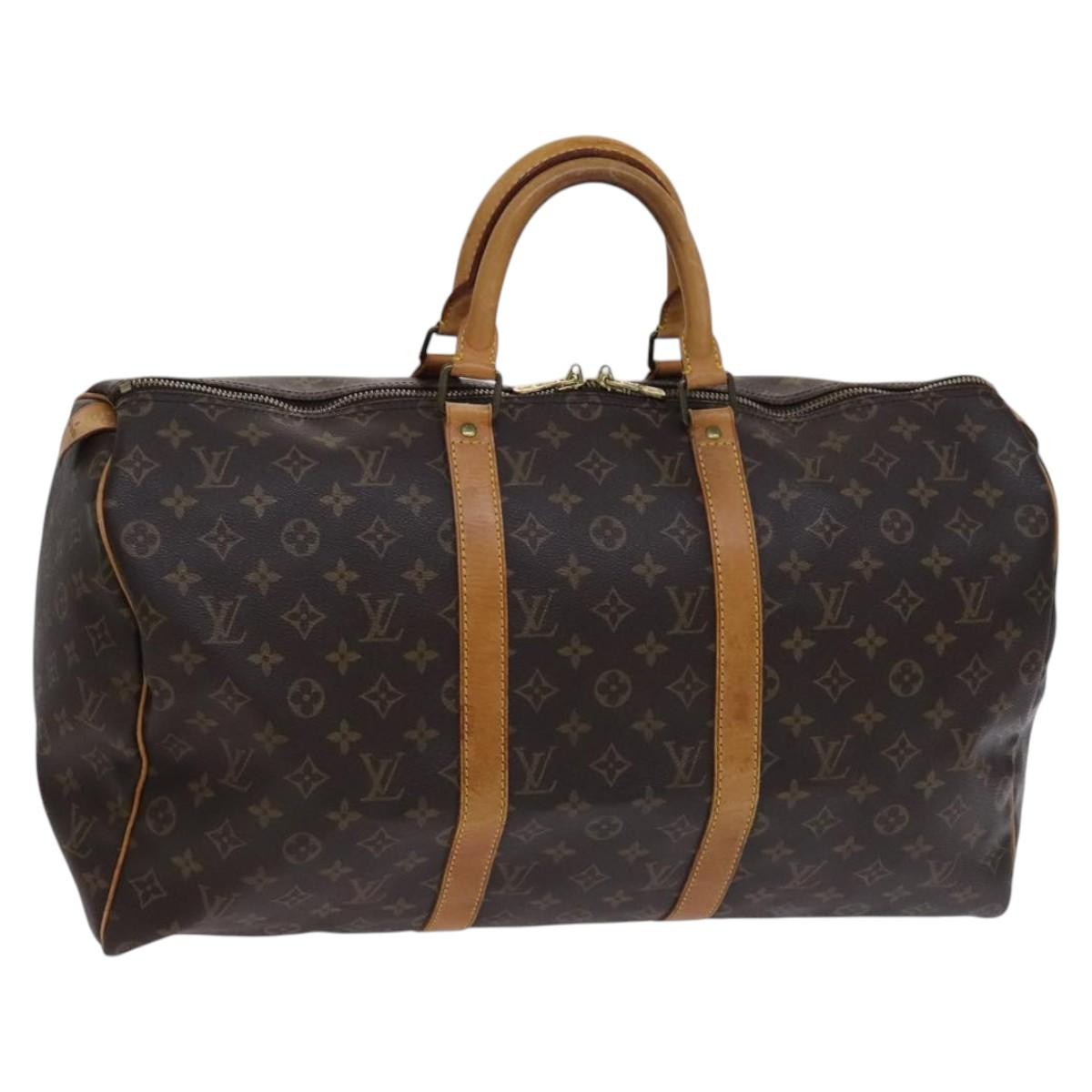Louis Vuitton Keepall Bag Monogram Canvas, BROWN, CANVAS, Travel bag